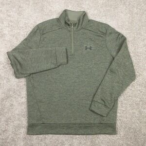 Under Armour Sweater Mens Large Green Fleece Golf Logo Quarter Zip Pullover
